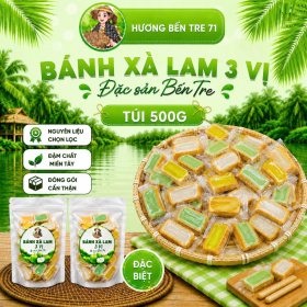 Bánh Xà Lam Dừa Dẻo Mix 3 Vị – Túi 500g