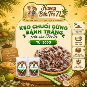 Túi 500g - Kẹo Chuối Gừng Bánh Tránh 2 Mặt