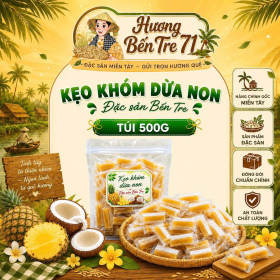 Kẹo Khóm Dừa Non Bánh Phồng Giấy – Túi 500g
