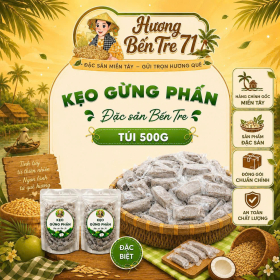 Kẹo Gừng Phấn Kẹo Da Trâu – Túi 500g