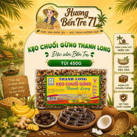 Kẹo Chuối Gừng Đậu Phộng Thanh Long – Hộp 450g