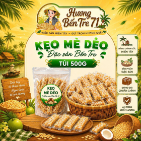 Kẹo Mè Dẻo Vàng – Kẹo Mè Xửng – Túi 500g