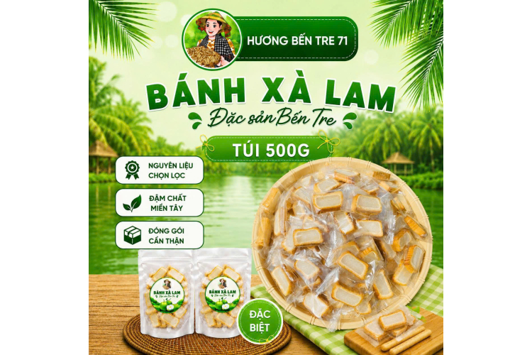Bánh Xà Lam Dừa Dẻo – Túi 500g 