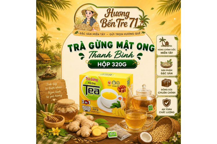 Trà Gừng Mật Ong Thanh Bình – Hộp 320g