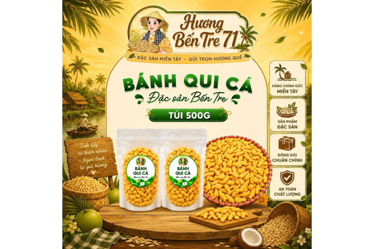 Bánh Qui Bơ Mặn Hình Cá  – Túi 400g